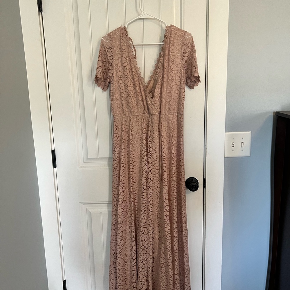 Baltic Born Lace Maxi Dress in Blush